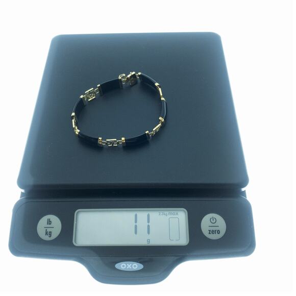 14K Gold Black Onyx Bracelet – Love & Country Symbols - Picture 13 of 16